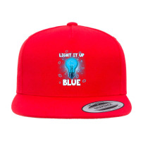 Light It Up Blue Autism I Wear Blue For Awareness 5 Panel Snapback Cap | Artistshot