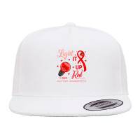 Light It Up Red Autism Awareness Puzzle 5 Panel Snapback Cap | Artistshot