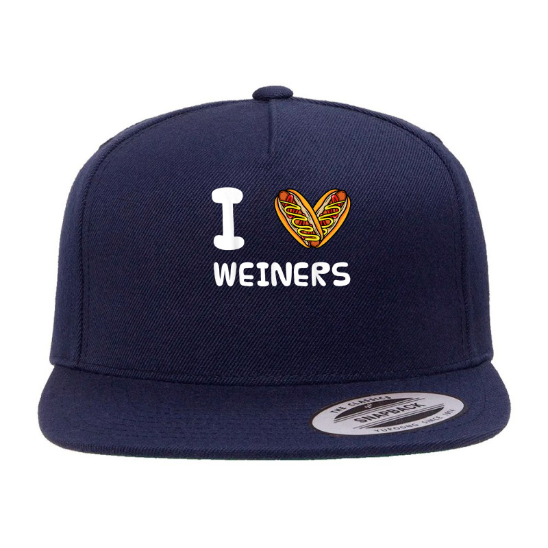 I Love Weiners Hotdogs Frankfurter Wiener Frank Sausage Bun T Shirt 5 panel snapback cap by alaizws | Artistshot