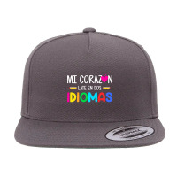 Mi Corazon Late En Dos Idiomas, Bilingual Spanish Teacher 5 Panel Snapback Cap | Artistshot