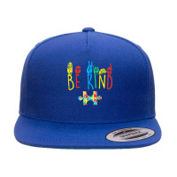 Be Kind Hand Sign Language Puzzle Autism Awareness Asl Mom 5 Panel Snapback Cap | Artistshot