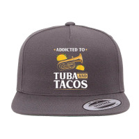 Tuba Instrument And Tacos, Funny Contrabass Tuba Player T Shirt 5 Panel Snapback Cap | Artistshot