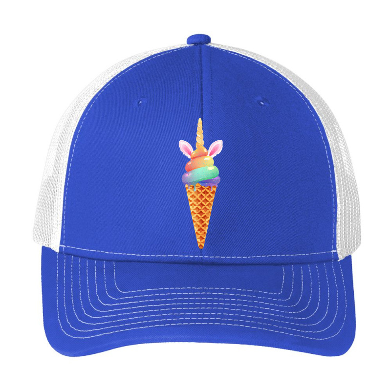 Rainbow Unicorn Ice Cream Cone T  Shirt Rainbow Unicorn Ice Cream Cone Pa Trucker Cap by thymeartiste | Artistshot