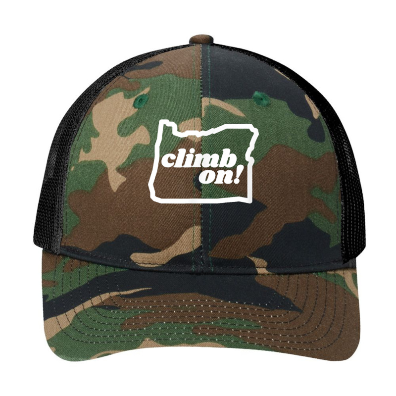 Oregon Climb On! Rock Climbing Bouldering T Shirt Pa Trucker Cap | Artistshot