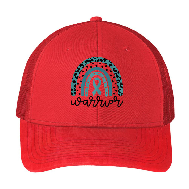 Womens Warrior Cute Teal Rainbow Graphic Ovarian Cancer Awareness T Sh Pa Trucker Cap | Artistshot