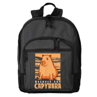 Capybara South American Rodent   Respect The Capybara T Shirt Basic Backpack | Artistshot