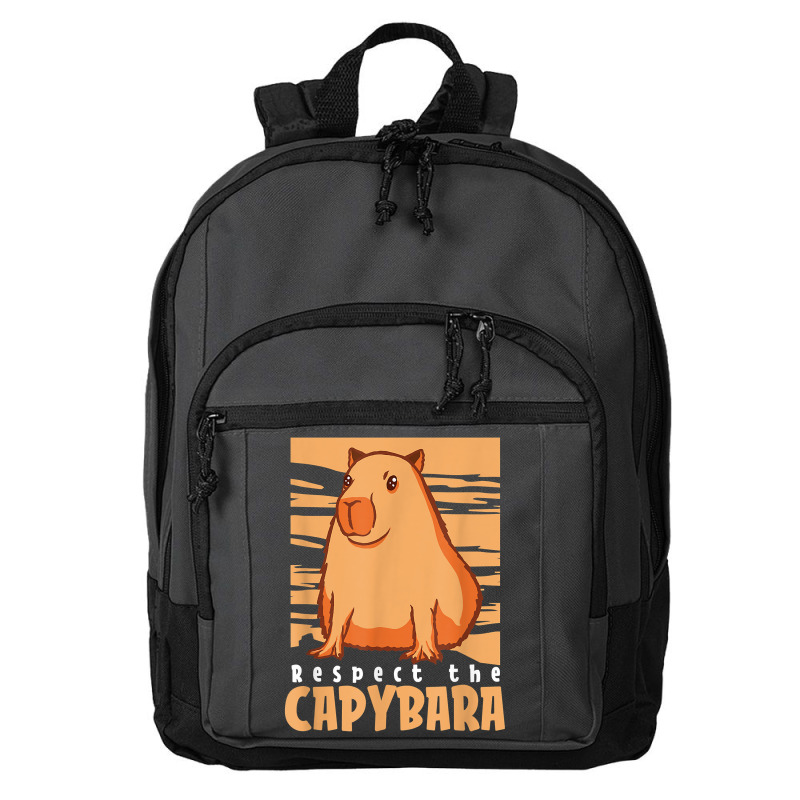 Capybara South American Rodent   Respect The Capybara T Shirt Basic Backpack by lelalucin | Artistshot