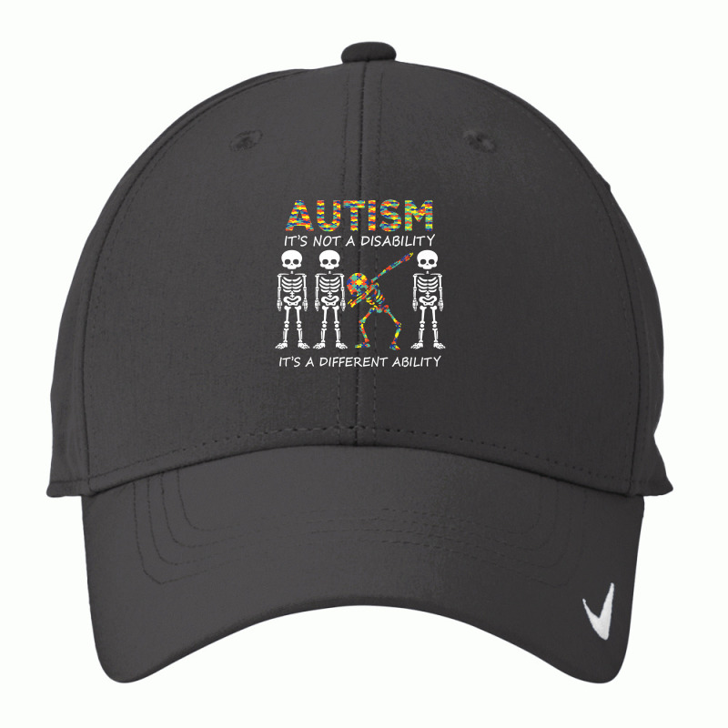 Autism It's A Different Ability Funny Dabbing Skeleton Gifts Premium T Nike Dri-FIT Cap by trokeryth | Artistshot