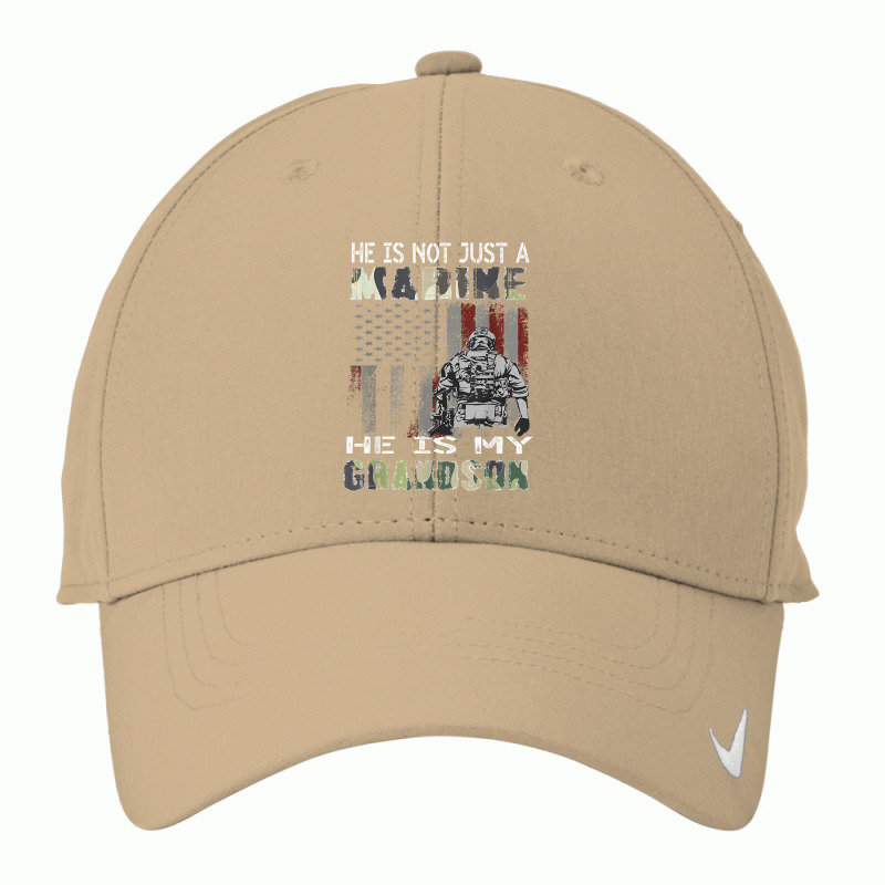 Proud Of My Grandson Is A Marine Shirt Proud Grandma Grandpa T Shirt Nike Dri-fit Cap | Artistshot