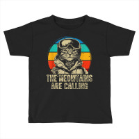 The Meowtains Are Calling Cat Snowboard Toddler T-shirt | Artistshot