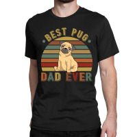 Best Pug Dad Ever Retro Vintage Father's Day Classic T-shirt | Artistshot