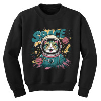 Astronaut Cat Youth Sweatshirt | Artistshot