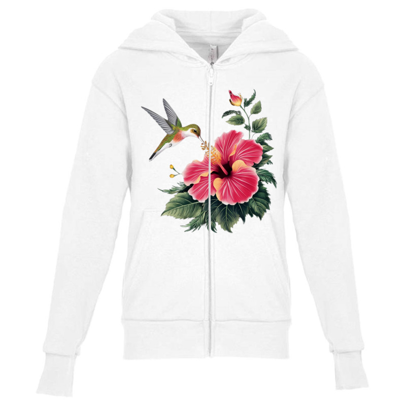 Aradiant Hibiscus Flower Youth Zipper Hoodie by Charity Aduset | Artistshot