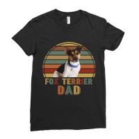 Fox Terrier Dad Retro Vintage Father's Day Gift Ladies Fitted T-shirt | Artistshot