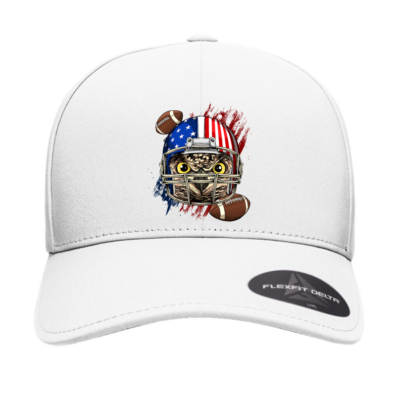 American Football Player Owl Bird Patriotic Animal Owl Lover Seamless Cap by peafowl | Artistshot