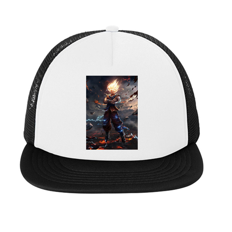 Son Goku Super Saiyan Foam Snapback hat by Marie E | Artistshot