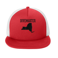 New York Divemaster Scuba Diving Instructor Dive Flag Style T Shirt Foam Snapback Hat | Artistshot