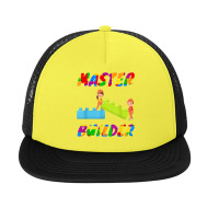 Master Builder, Brick Builder Blocks Building, Toys For Kids T Shirt Foam Snapback Hat | Artistshot