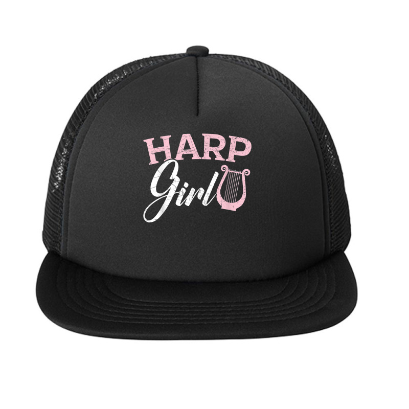 Harp Girl Harpist Musician Musical Instrument T Shirt Foam Snapback Hat | Artistshot