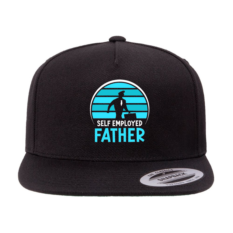 Self Employed Father Work Freelancer Job Boss Dad Daddy Papa Long Slee 5 panel snapback cap by CharlesLCross | Artistshot