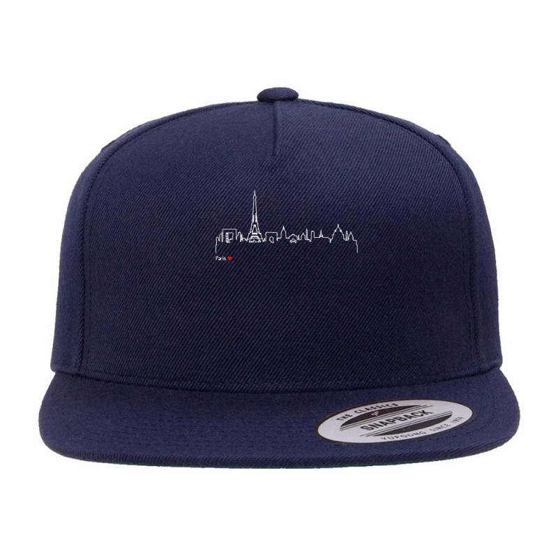 Paris Eiffel Tower Panorama Souvenir T Shirt 5 Panel Snapback Cap | Artistshot