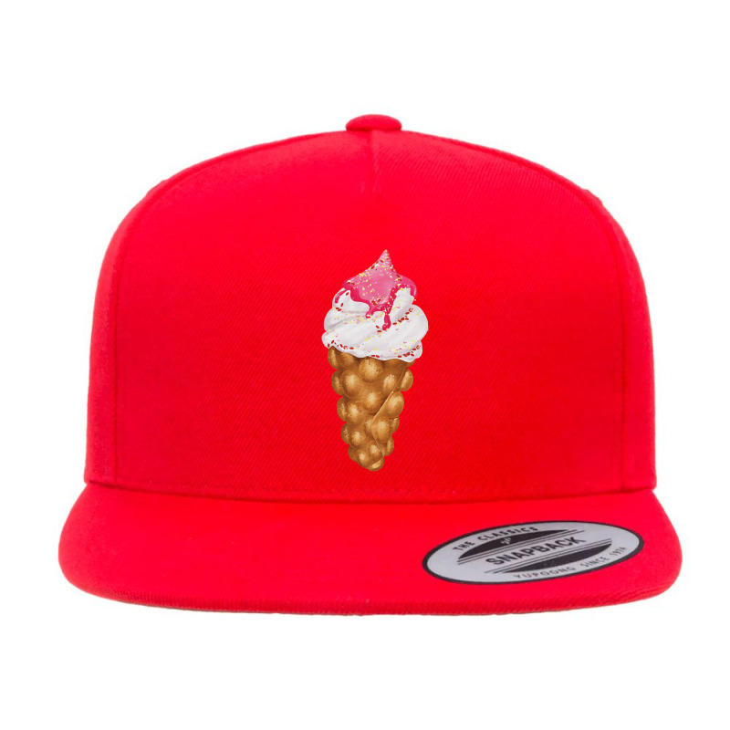 Bubble Waffle Ice Cream T  Shirt Egg Bubble Waffle Vanilla Ice Cream W 5 panel snapback cap by thymeartiste | Artistshot