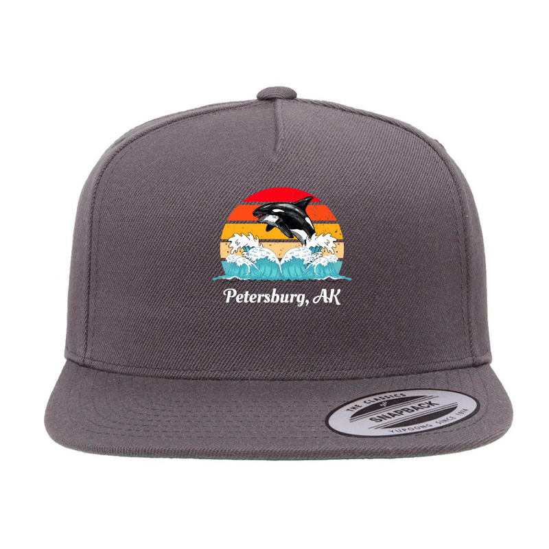 Petersburg T  Shirt Petersburg Alaska Distressed Orca Killer Whale Wav 5 panel snapback cap by baroncrona555 | Artistshot