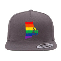 Rhode Island Rainbow Flag Map Gay Pride Lesbian Lgbt 5 Panel Snapback Cap | Artistshot