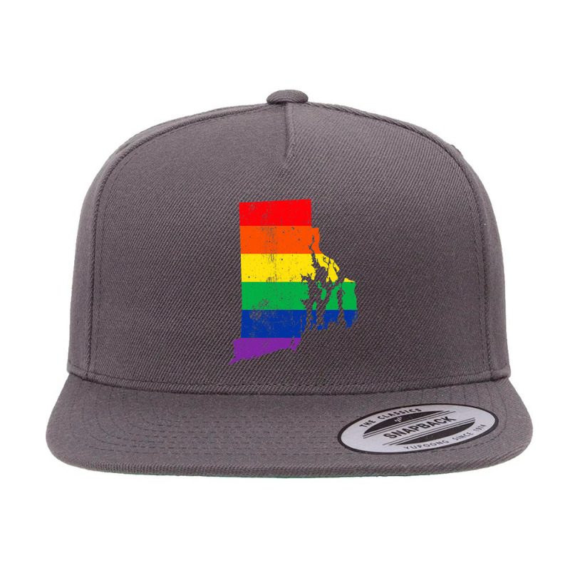 Rhode Island Rainbow Flag Map Gay Pride Lesbian Lgbt 5 panel snapback cap by GrahamWalsh | Artistshot