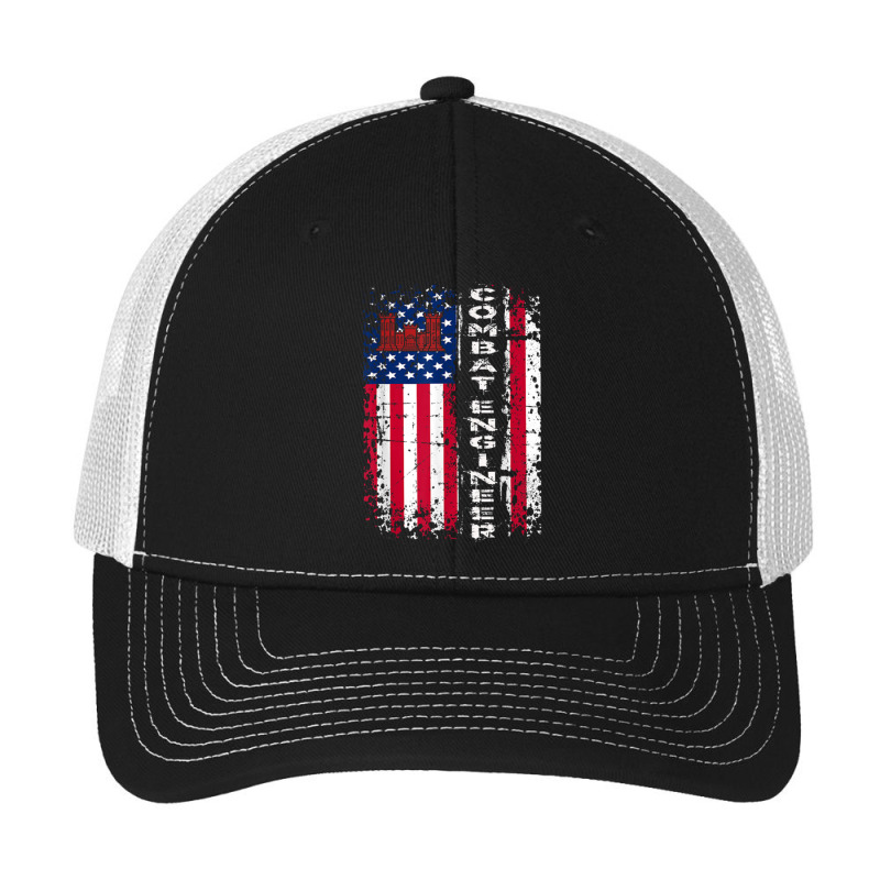 Combat Engineer Distressed American Flag   U.s. Military Pa Trucker Cap by daniellepaine | Artistshot