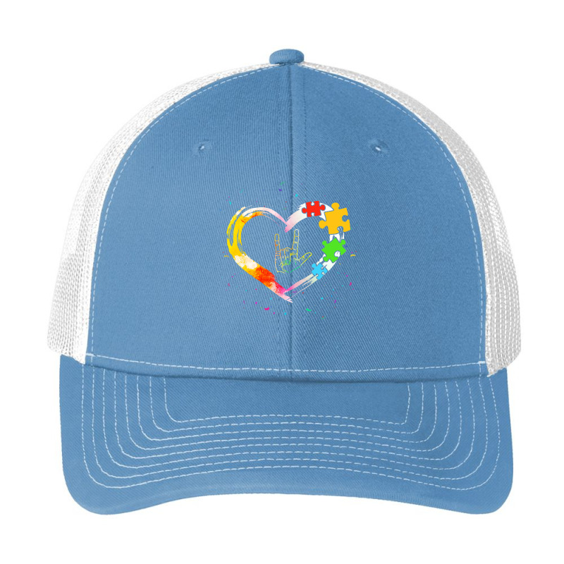 Autism Awareness Special Ed Teacher Asl Sign Language Puzzle Pa Trucker Cap by LeiThompson | Artistshot