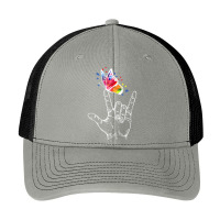 I Love You Hand Sign Language Butterfly Autism Awareness Pa Trucker Cap | Artistshot