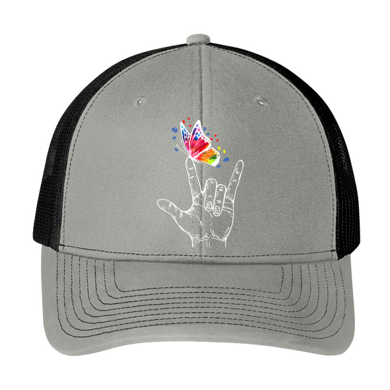 I Love You Hand Sign Language Butterfly Autism Awareness Pa Trucker Cap by PhoebeHaggett | Artistshot