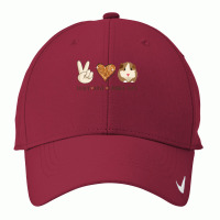 Peace Love Guinea Pigs Lover Peace Sign Hand And Cute Heart Design Nike Dri-fit Cap | Artistshot