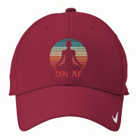 Zen Af Vintage Meditation Funny Yoga Quote For Men Women Yoga Lovers Nike Dri-fit Cap | Artistshot