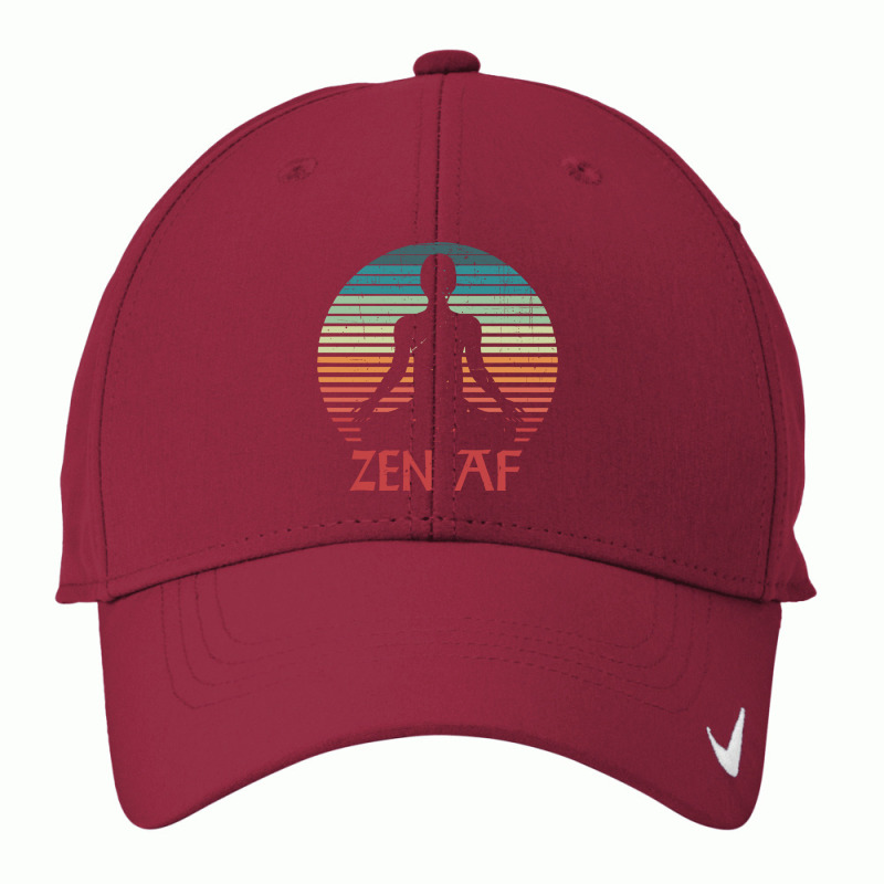 Zen Af Vintage Meditation Funny Yoga Quote For Men Women Yoga Lovers Nike Dri-FIT Cap by EdahArt | Artistshot