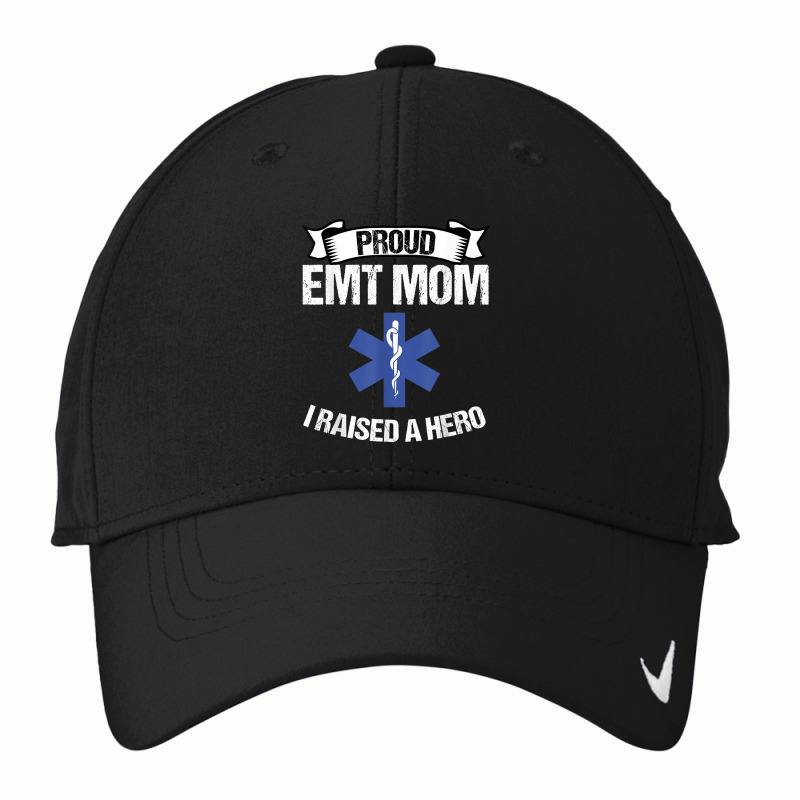 Proud Emt Mom I Raised A Hero Women Paramedics Ems T Shirt Nike Dri-fit Cap | Artistshot