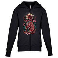 Tattoo Of A Red Wolf Youth Zipper Hoodie | Artistshot