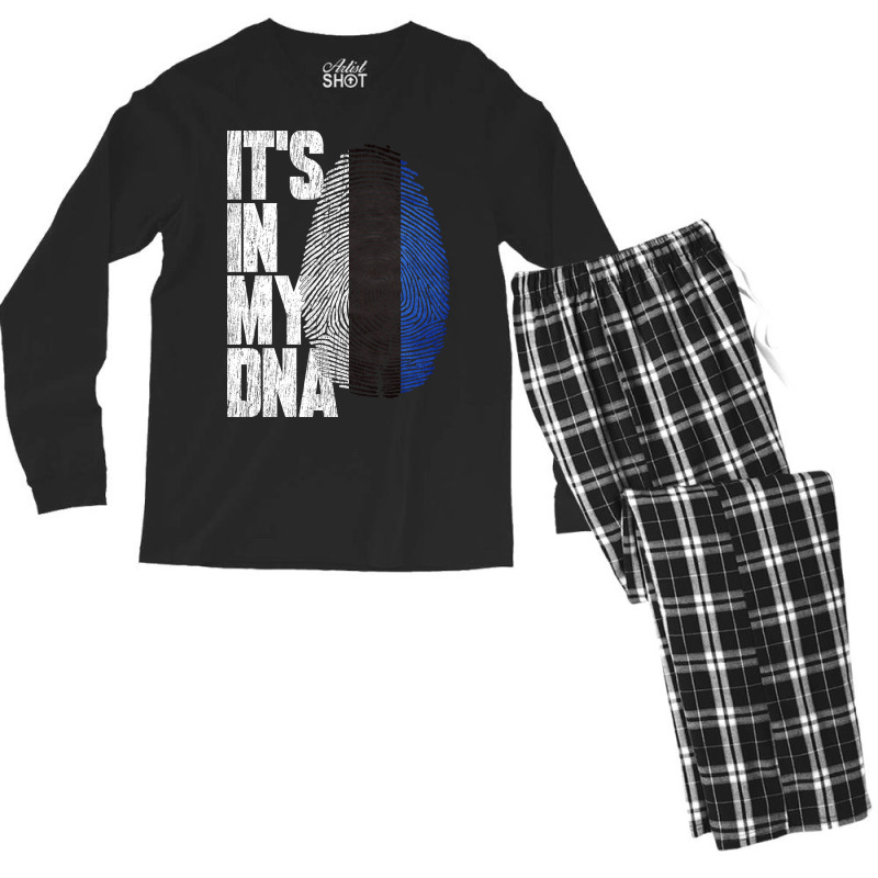 It's In My Dna Estonian Proud Estonia Flag Men's Long Sleeve Pajama Set | Artistshot