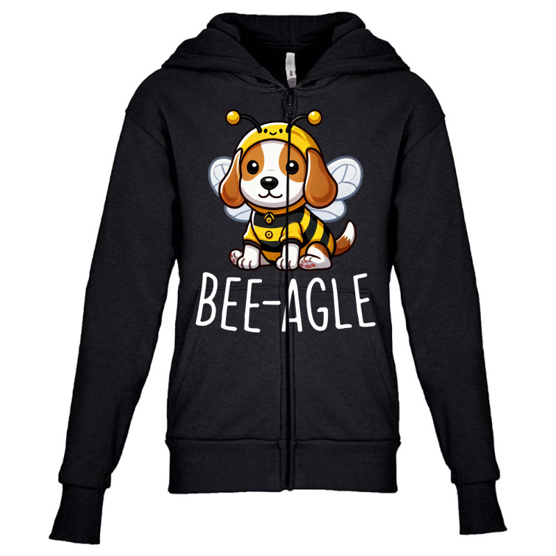 Funny Beagle Dog Bee Agle Bee Youth Zipper Hoodie by Sandy | Artistshot