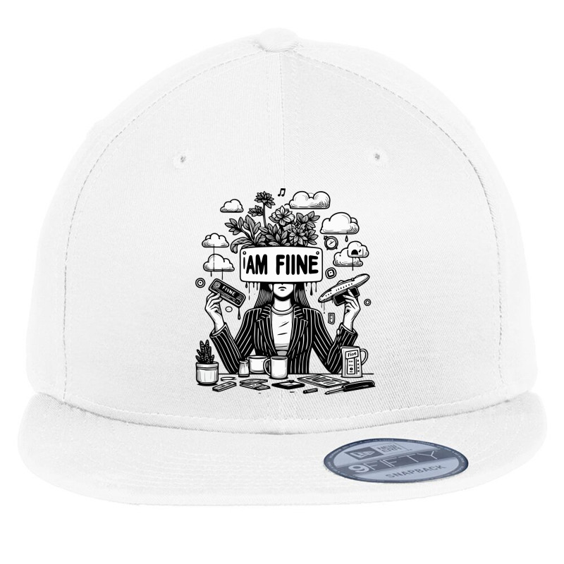 I Am Fine Flat Bill Snapback Cap | Artistshot