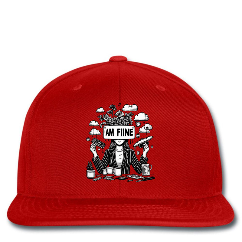 I Am Fine Printed Hat | Artistshot