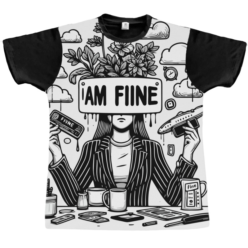 I Am Fine Graphic T-shirt | Artistshot