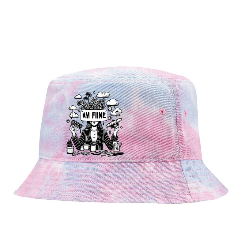 I Am Fine Tie Dyed Bucket Hat | Artistshot