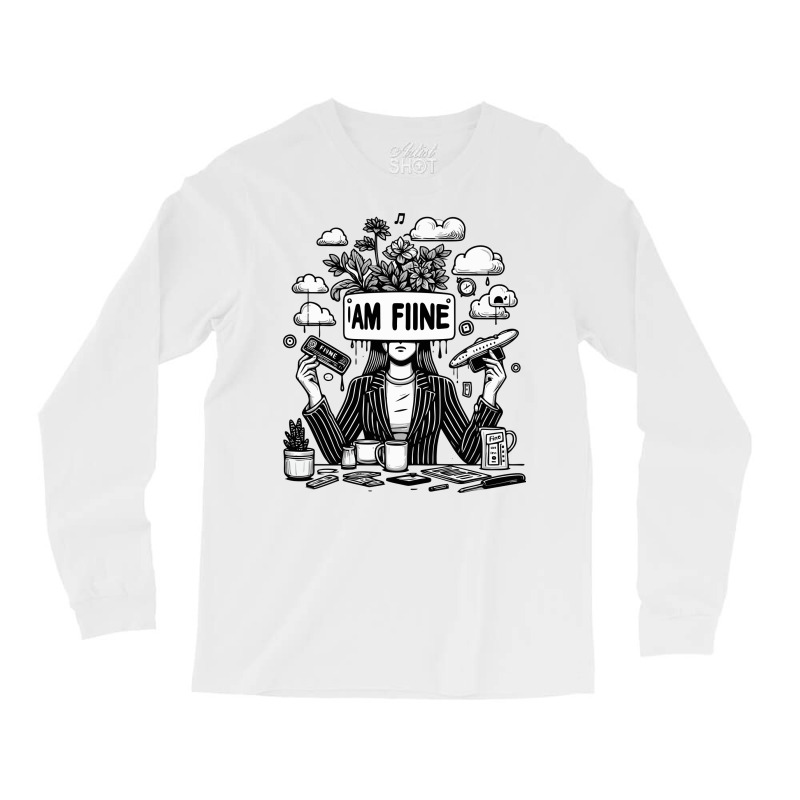 I Am Fine Long Sleeve Shirts | Artistshot