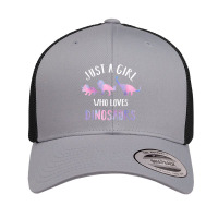 Just A Girl Who Loves Dinosaurs Cute Floral Dino Lover Retro Trucker Cap | Artistshot