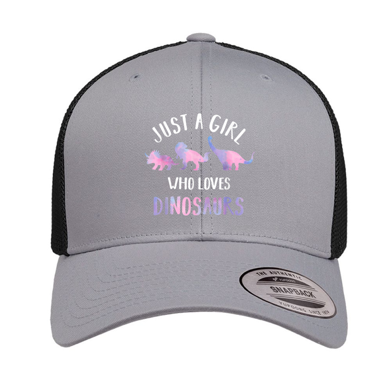 Just A Girl Who Loves Dinosaurs Cute Floral Dino Lover Retro Trucker Cap by Juan-Design | Artistshot