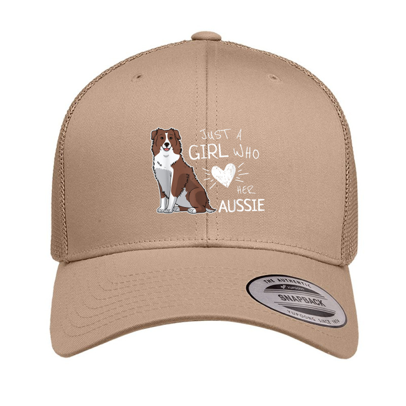 Just A Girl Who Loves Her Australian Shepherd Dog Puppy Love Retro Trucker Cap by Juan-Design | Artistshot