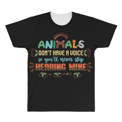 animals don't have a voice so you'll never stop hearing mine vintage All Over Men's T-shirt | Artistshot