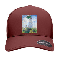 Monet's Woman With A Parasol  Modern Art Famous Painting T Shirt Seamless Cap | Artistshot